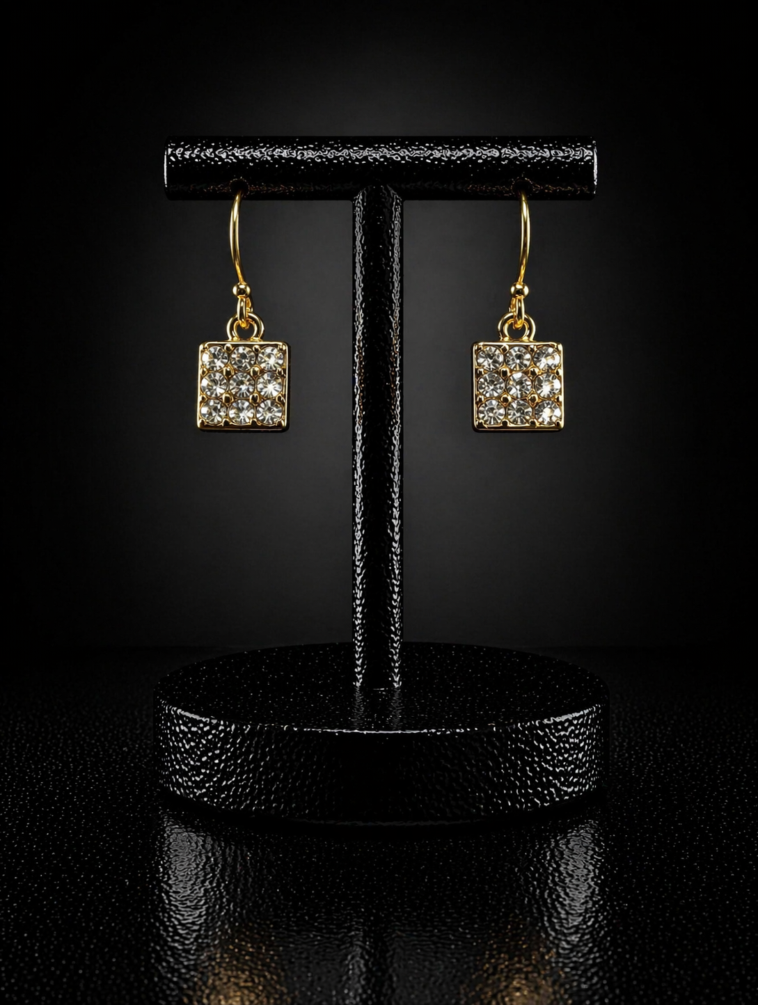 Crystal Square Drop Earrings
