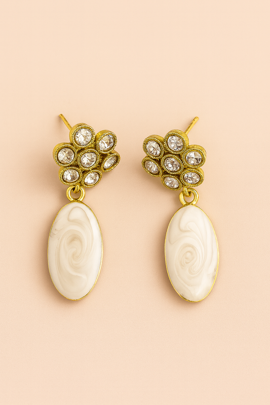 Ruby Glow Crystal Drop Earrings