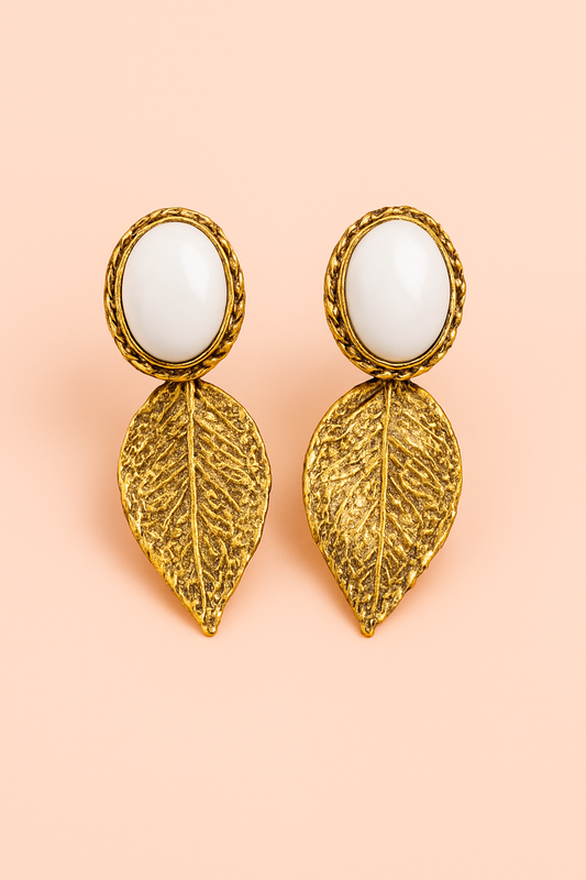 Midnight Leaf Elegance Earrings