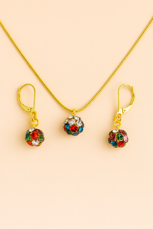 Crystal Glow Gold Jewelry Set