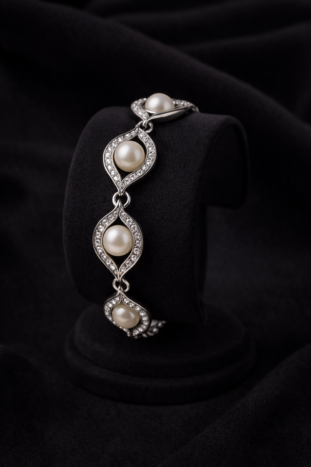 Elegance Pearl & Diamond Bracelet