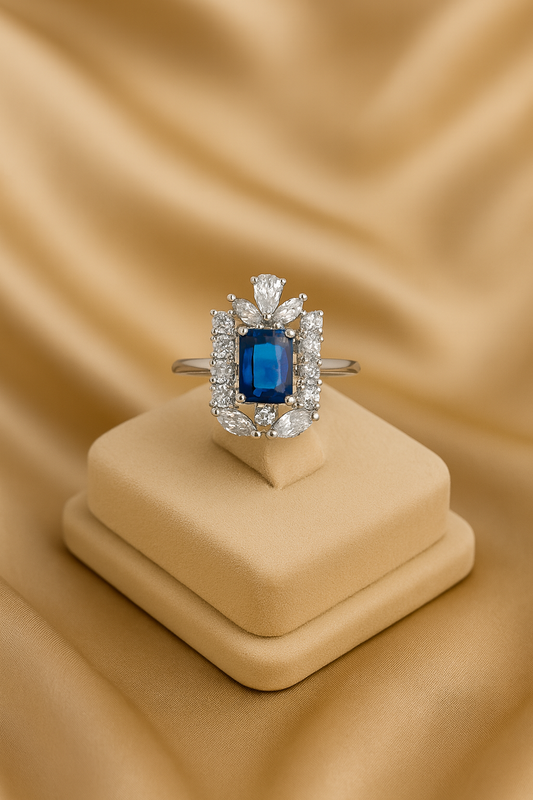 Emerald Majesty Diamond Halo Ring