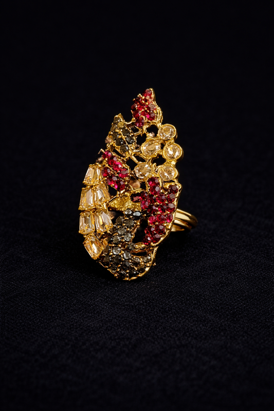 Royal Sapphire Bloom Statement Ring