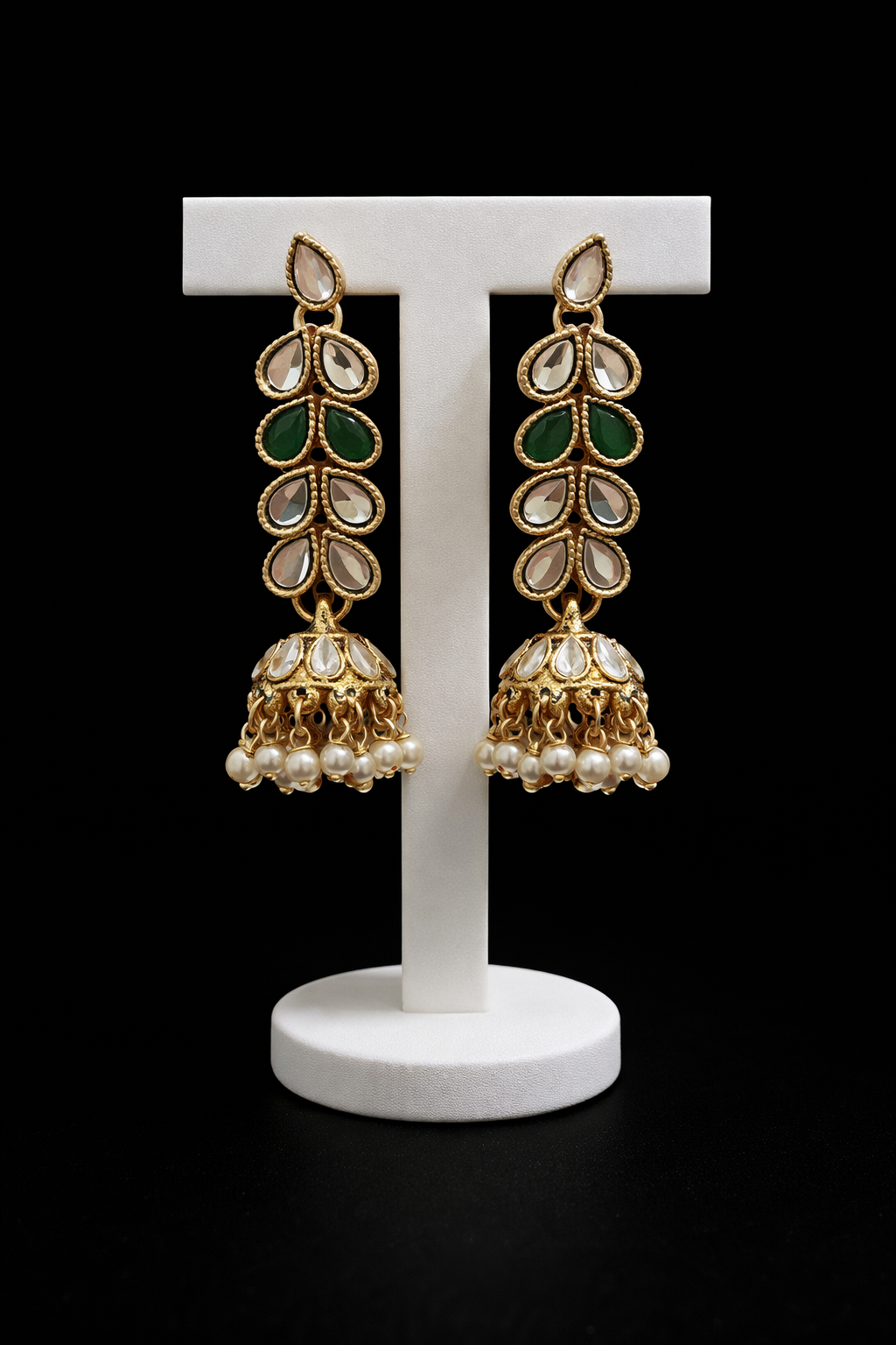 Elegant Teardrop Pearl Jhumka Earrings