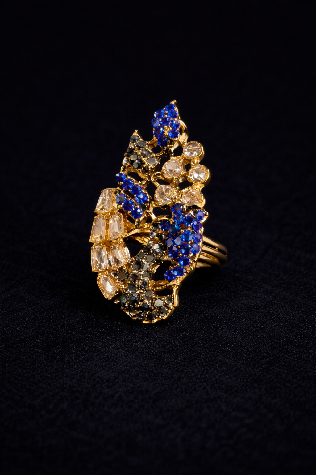 Royal Sapphire Bloom Statement Ring