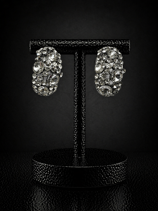Crystal Cascade Statement Stud Earrings