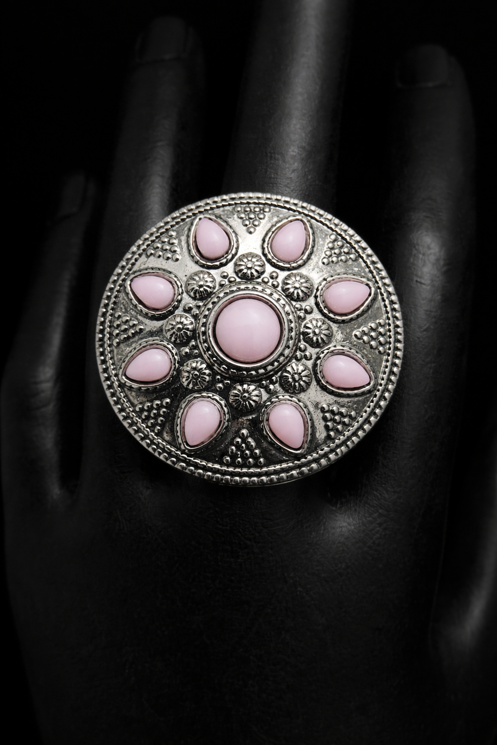 Midnight Bloom Statement Ring