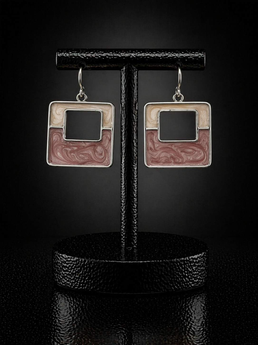 Marbled Square Drop Earrings
