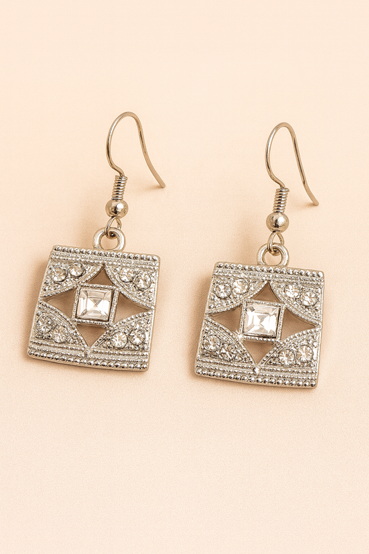 Crystal Star Vintage Drop Earrings