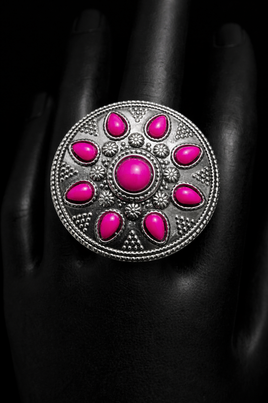 Midnight Bloom Statement Ring