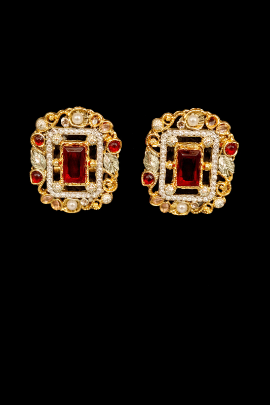 Royal Garnet Heirloom Studs