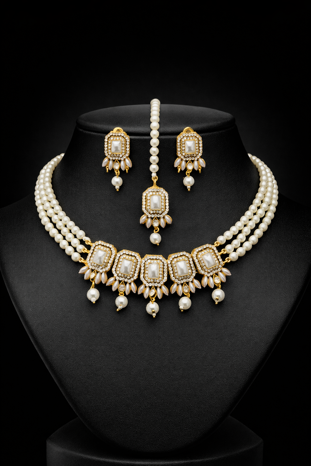 Ivory Noor Turkish Pearl Choker Set