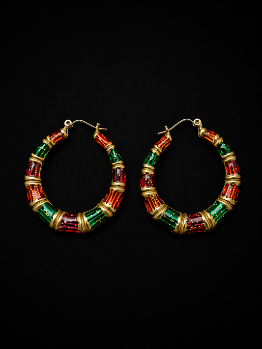 Bamboo Glam Hoop Earrings