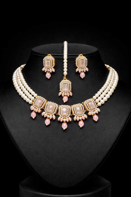 Ivory Noor Turkish Pearl Choker Set