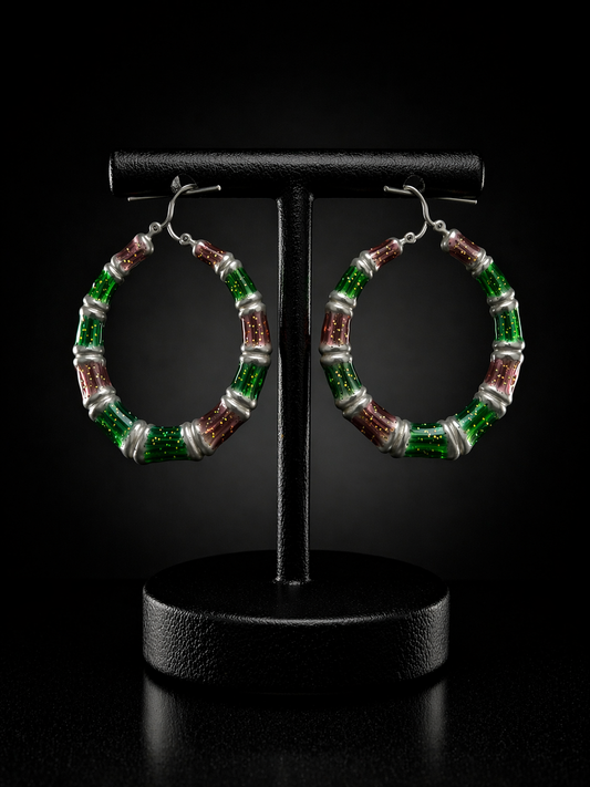 Multicolor Beaded Hoop Earrings