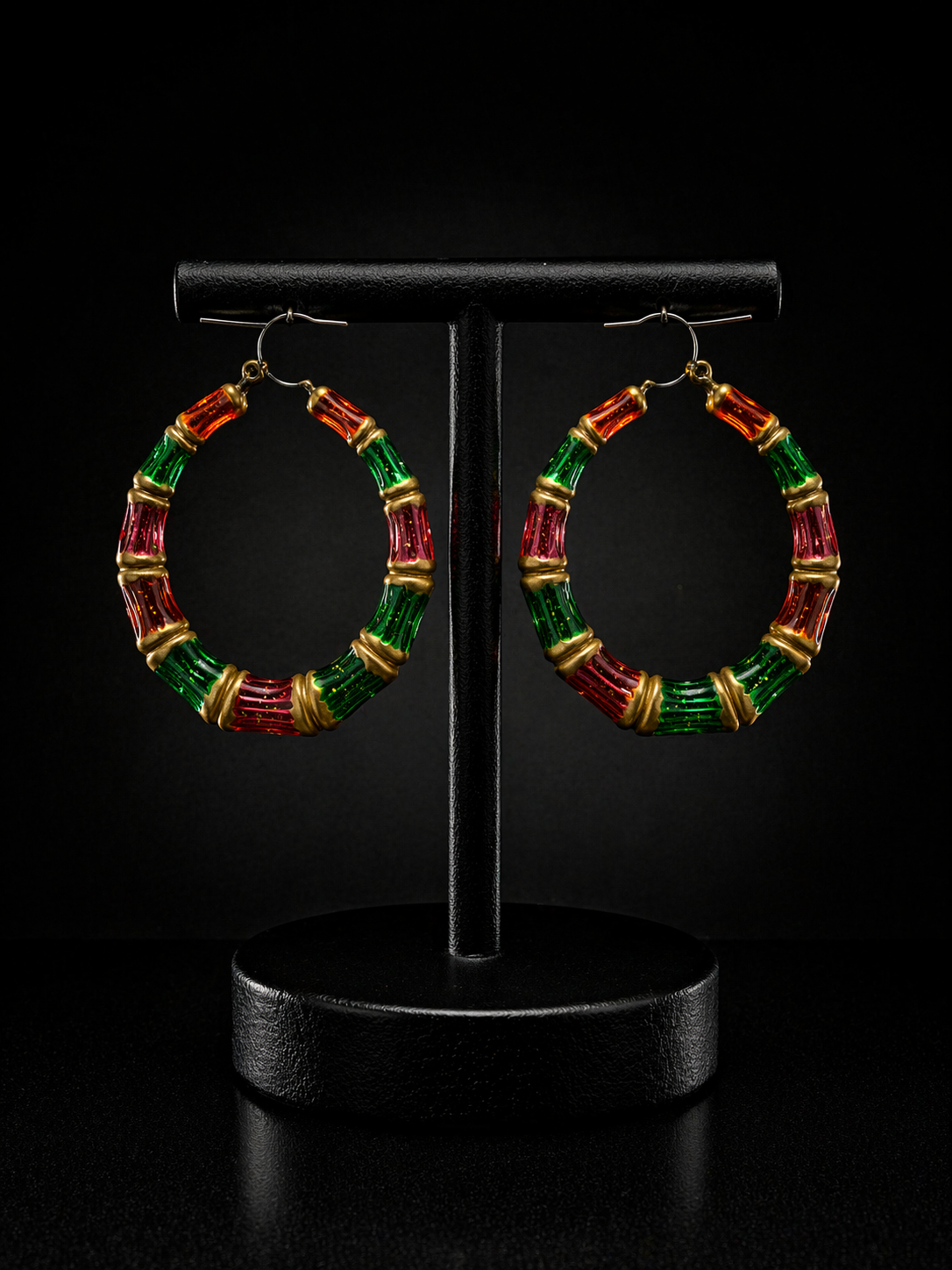 Multicolor Beaded Hoop Earrings