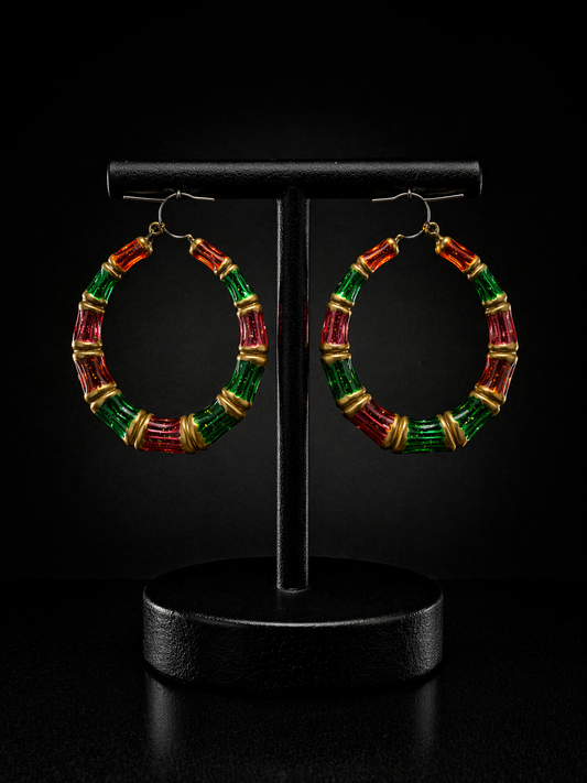 Multicolor Beaded Hoop Earrings