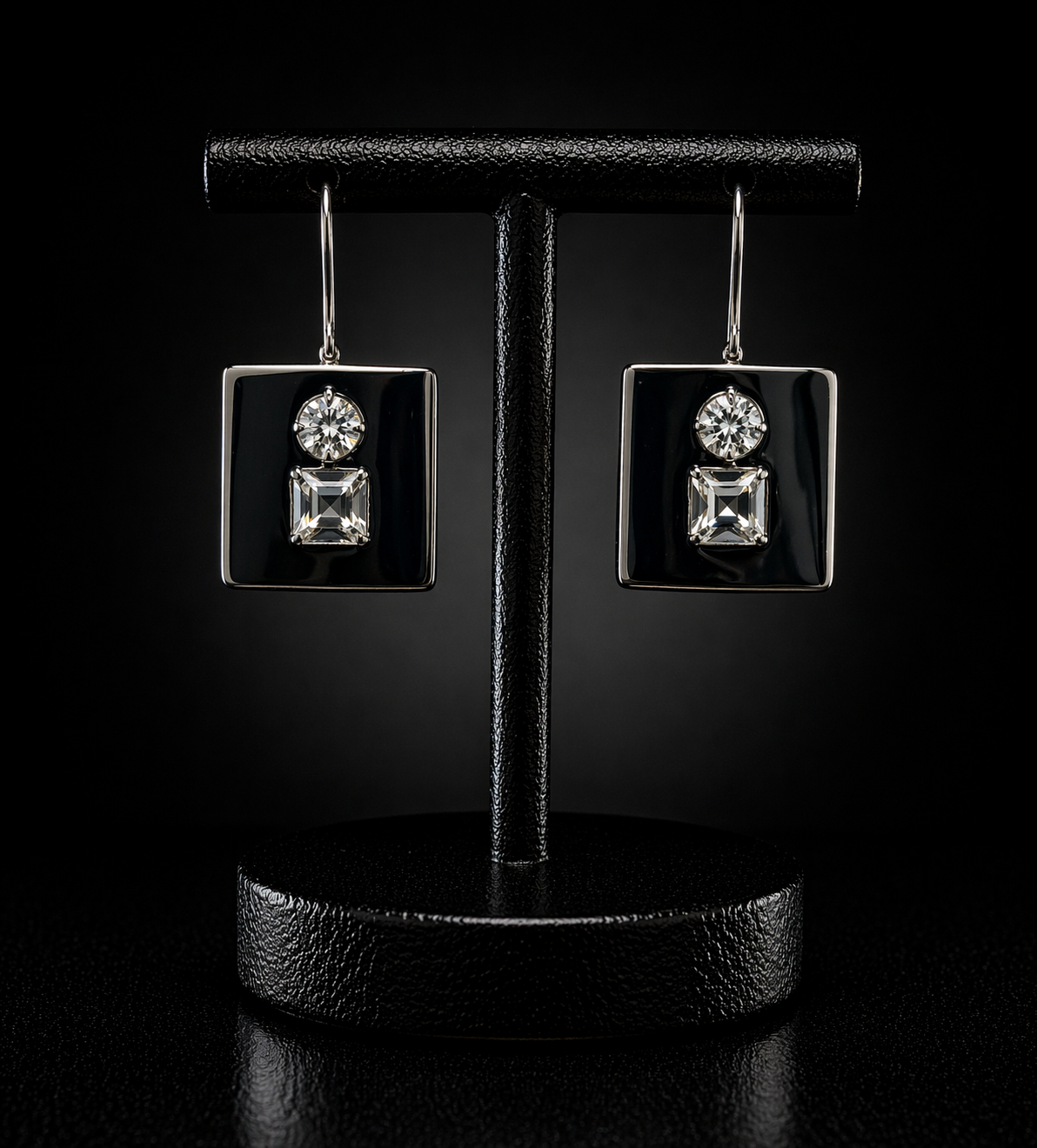 Midnight Geometry Drop Earrings