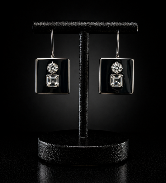 Midnight Geometry Drop Earrings