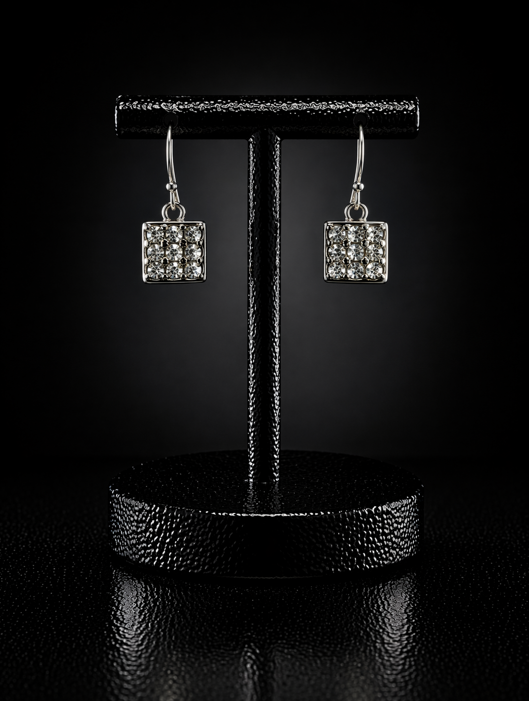 Crystal Square Drop Earrings