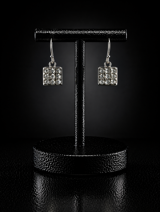 Crystal Square Drop Earrings