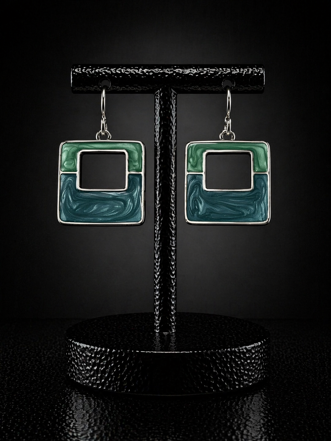 Marbled Square Drop Earrings