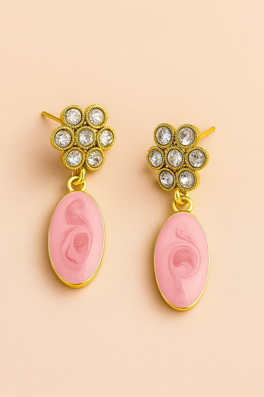 Ruby Glow Crystal Drop Earrings