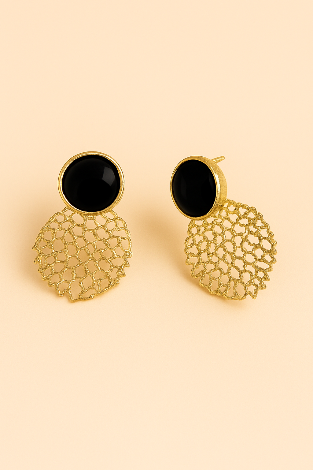 Elegant Gold Mesh Leaf Earrings