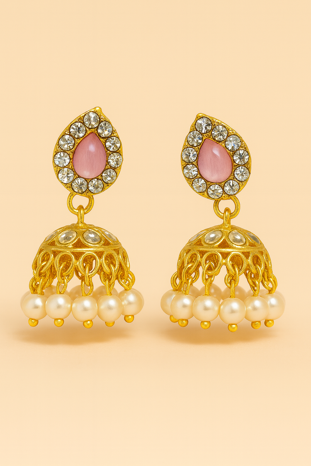 Emerald Glow Jhumka Earrings