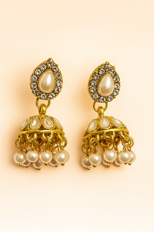 Emerald Glow Jhumka Earrings