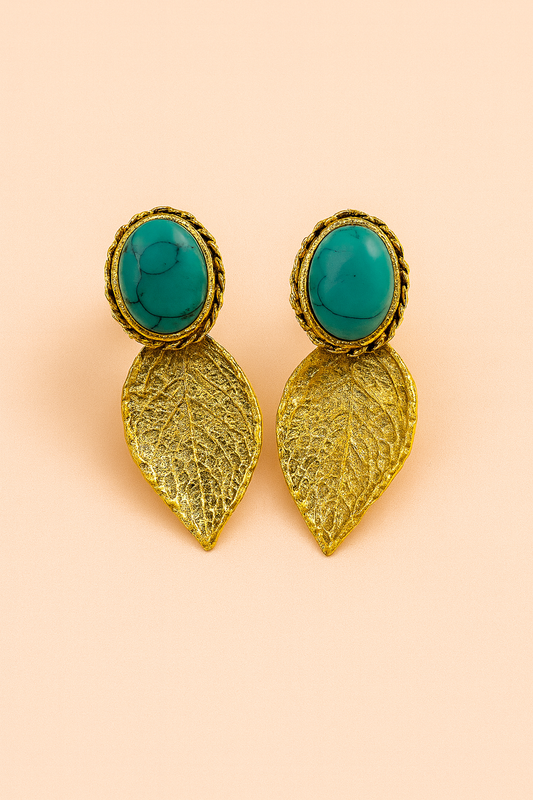 Midnight Leaf Elegance Earrings