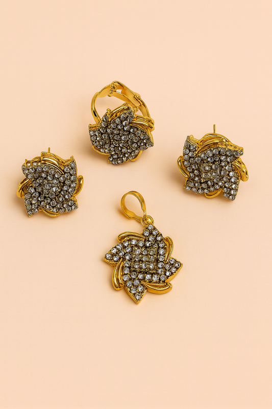 Ruby Blossom Jewelry Set