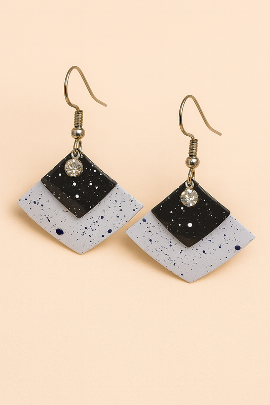 Midnight Splash Geometric Earrings