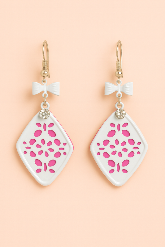 Pink Blossom Bow Earrings