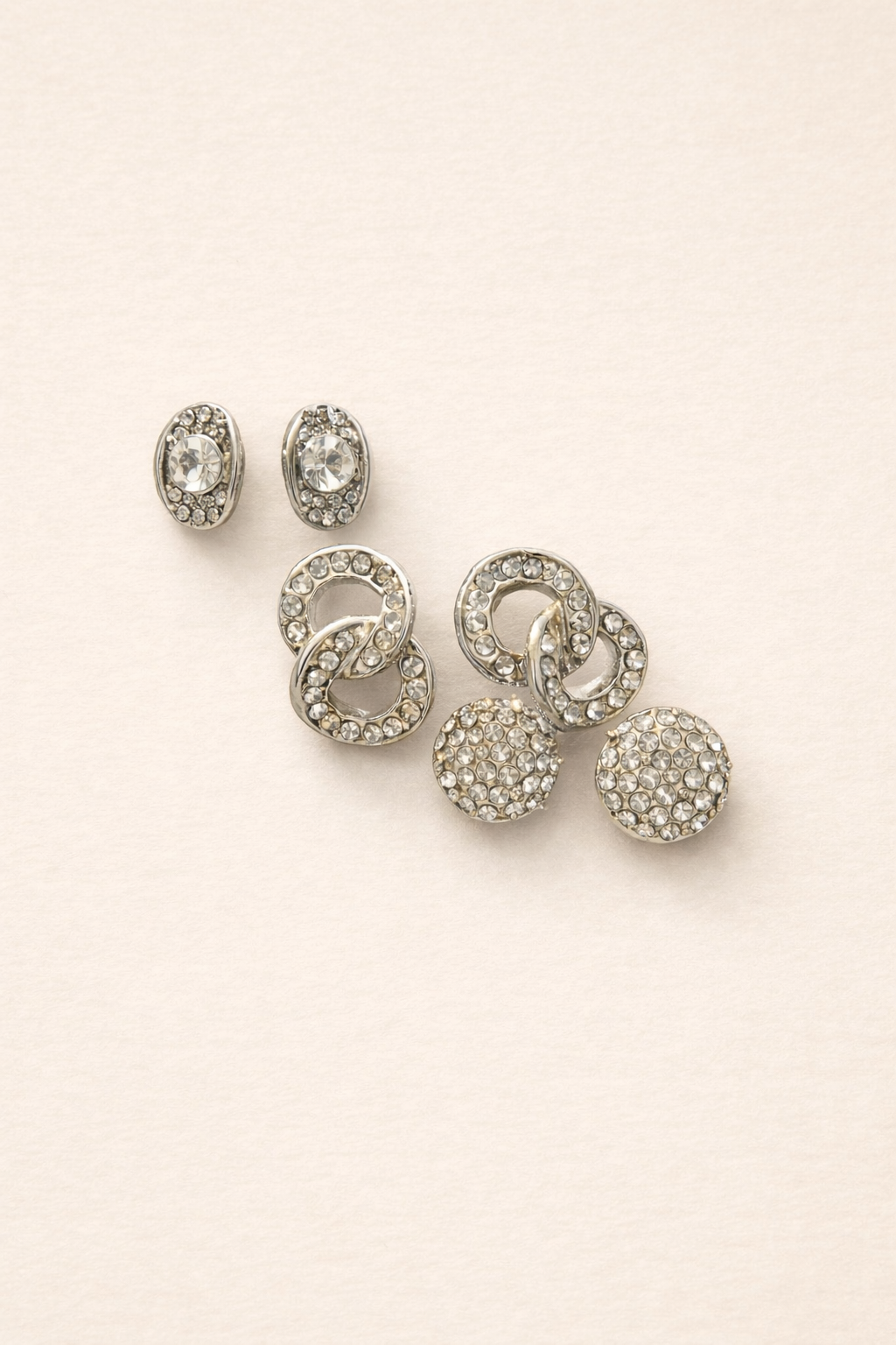Celeste Crystal Trio Earrings Set