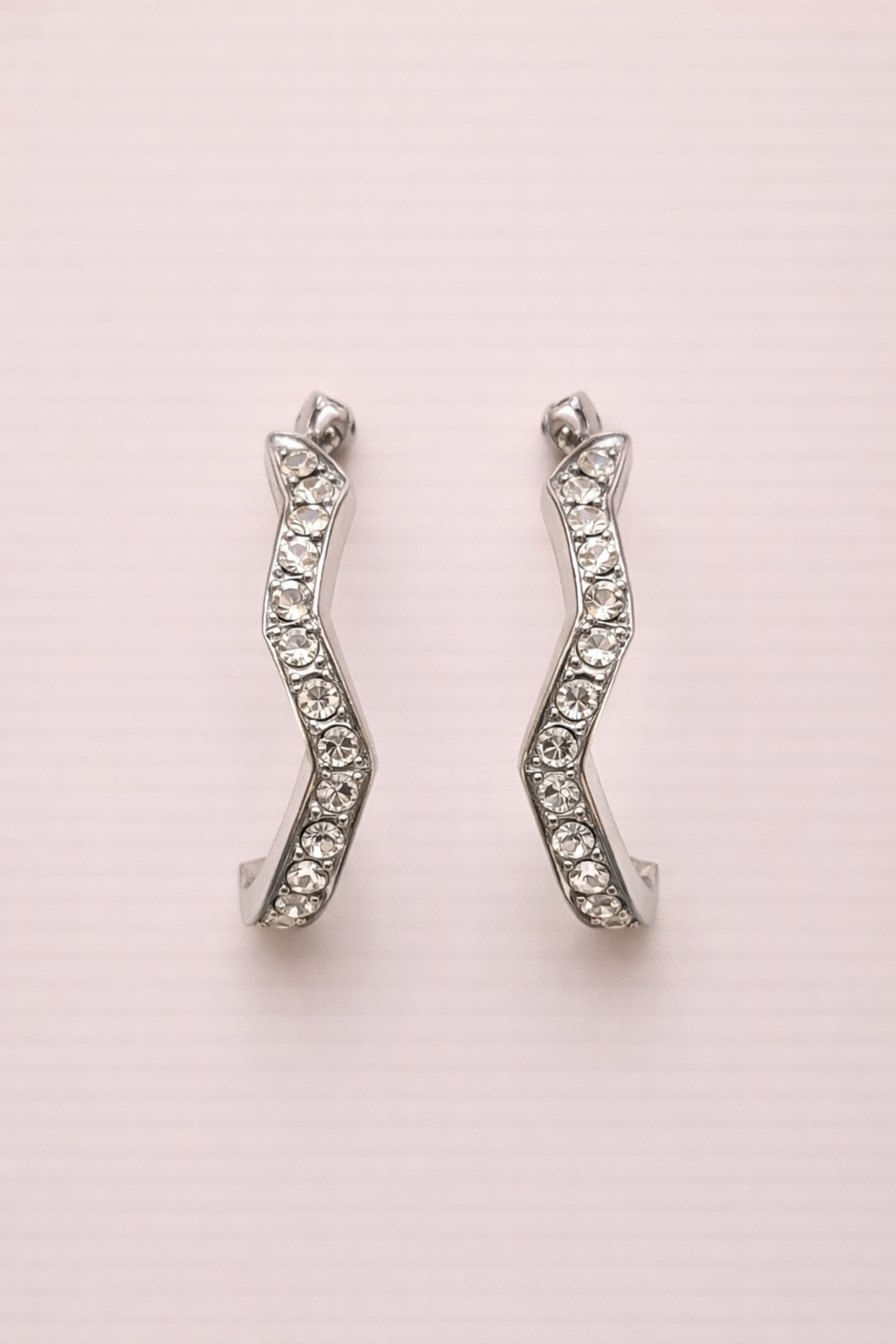 Crystal Wave Stud Earrings