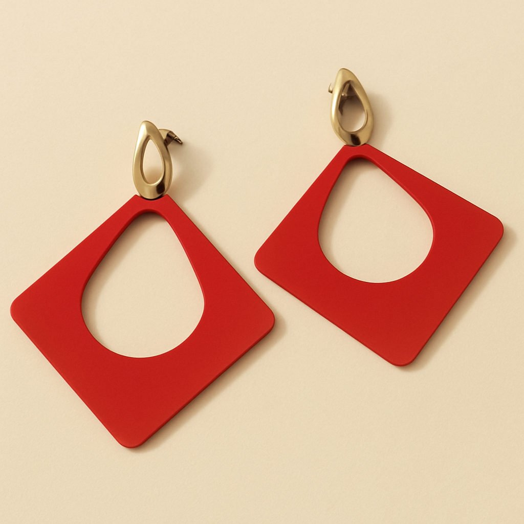 Geometric Hollow Drop Earrings