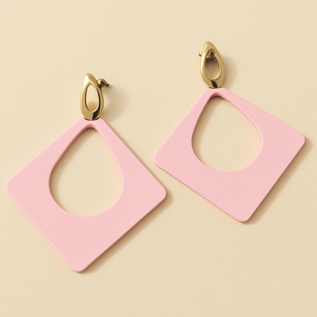 Geometric Hollow Drop Earrings