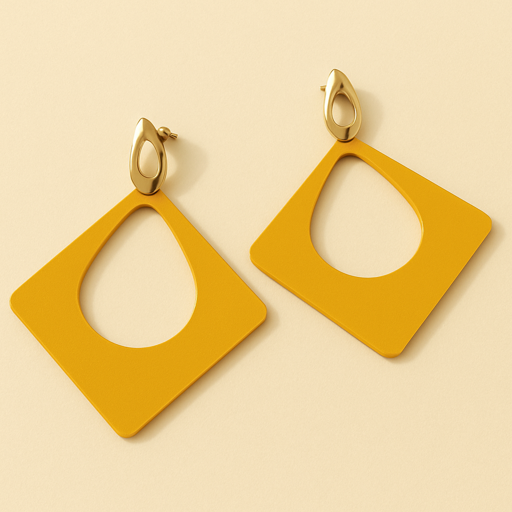 Geometric Hollow Drop Earrings