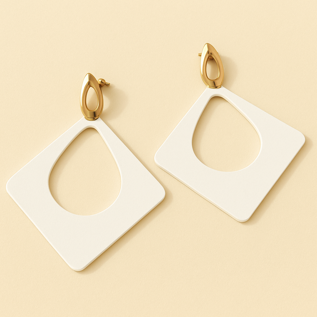 Geometric Hollow Drop Earrings