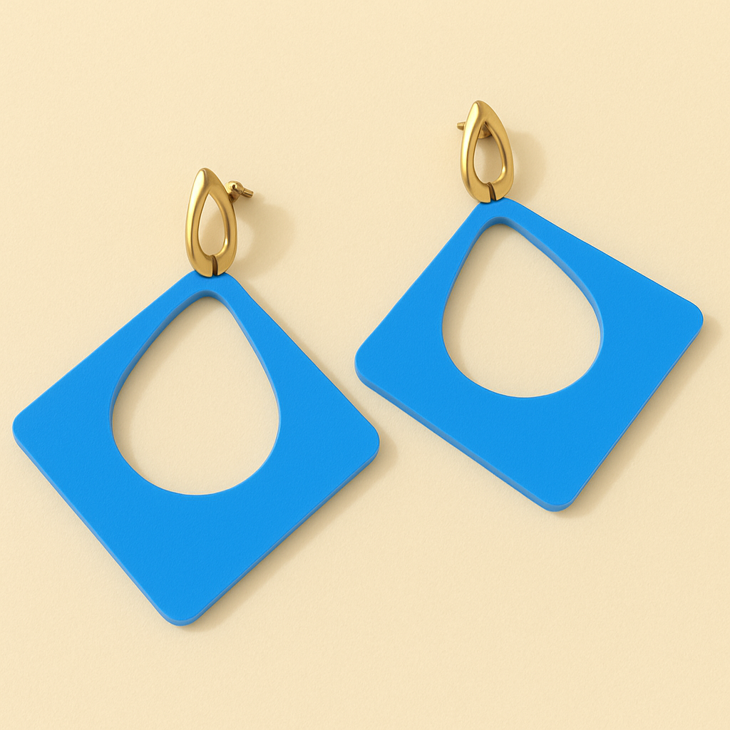 Geometric Hollow Drop Earrings