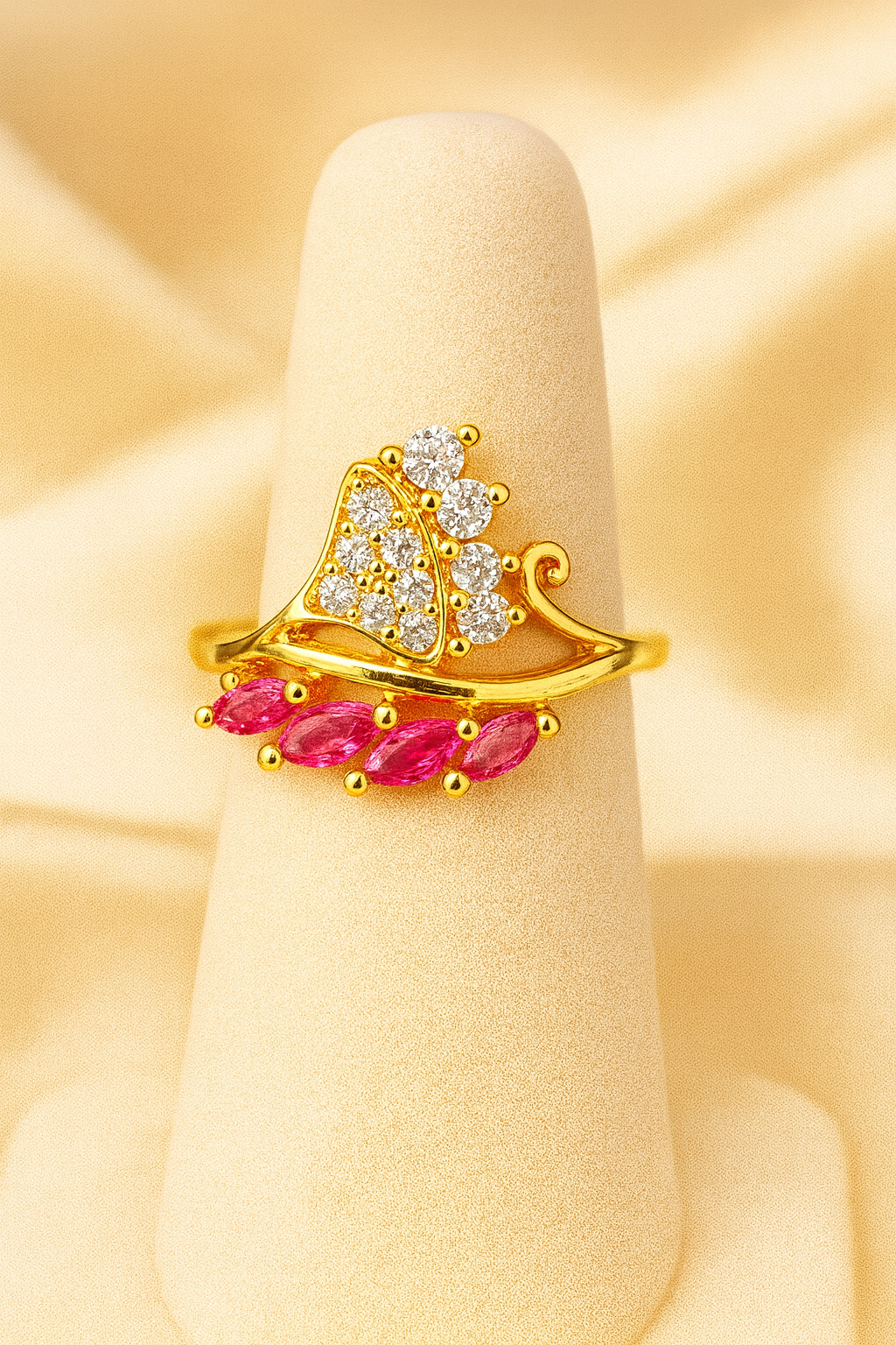 Champagne Bloom Gold Ring