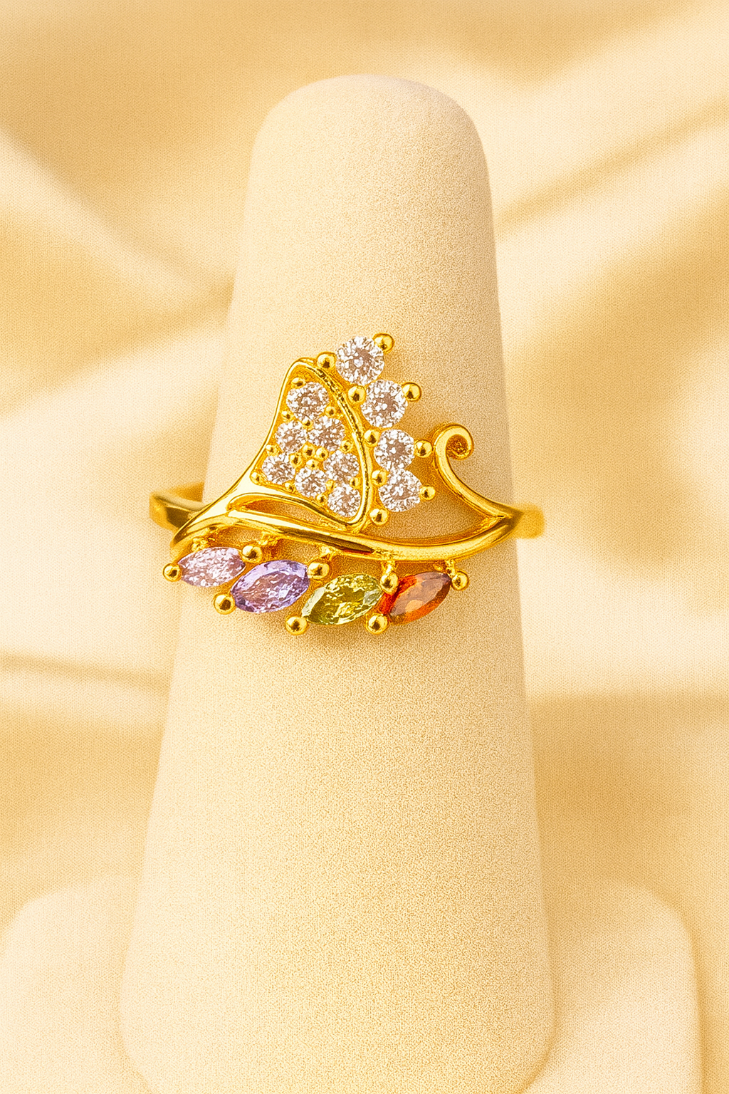 Champagne Bloom Gold Ring