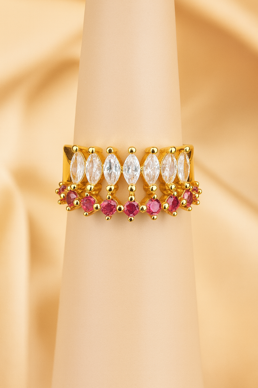 Midnight Elegance Dual-Band Ring