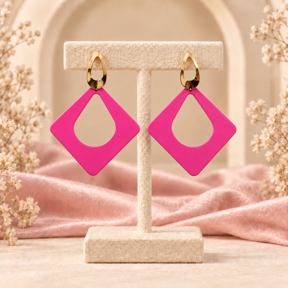 Ivory & Emerald Statement Earrings