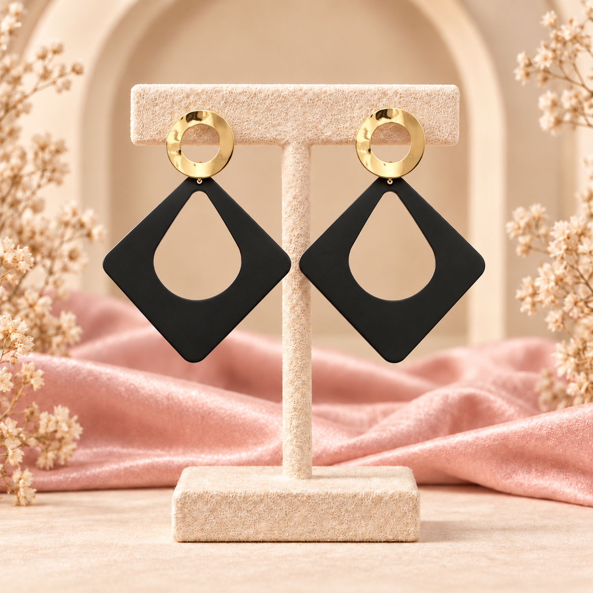 Ivory & Emerald Statement Earrings