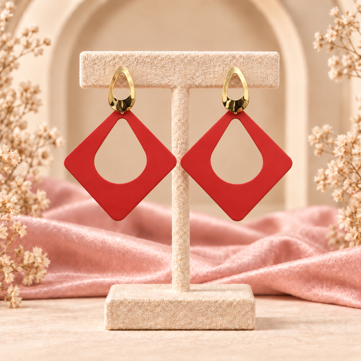 Ivory & Emerald Statement Earrings