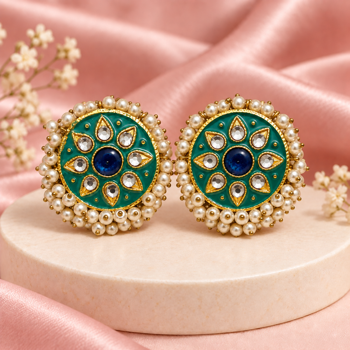 Royal Pearl Bloom Earrings Collection