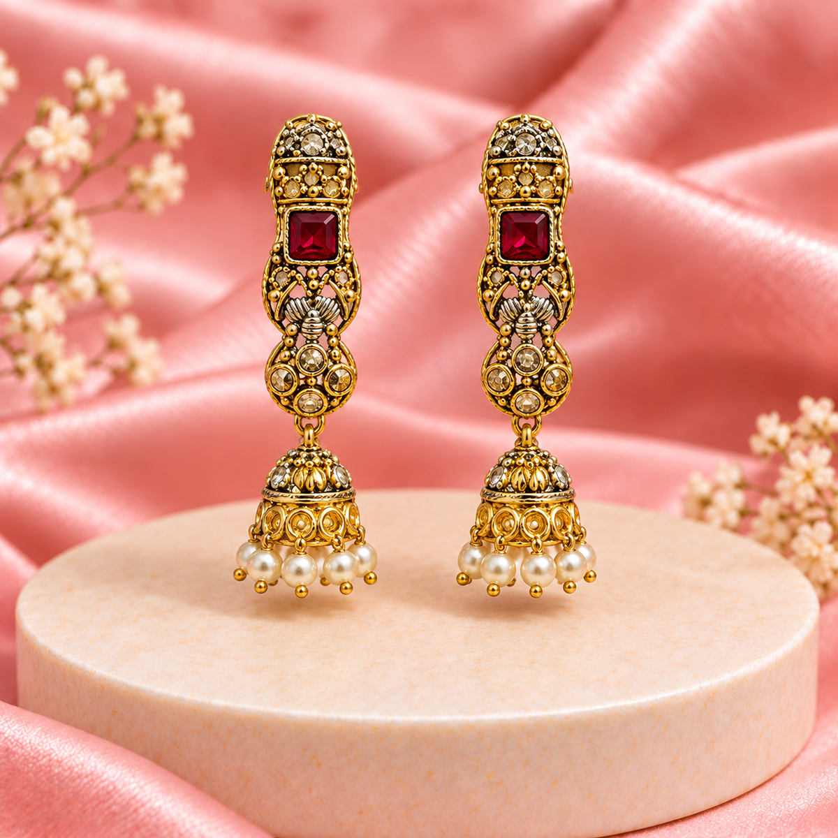 Noor Pearl Jhumkas