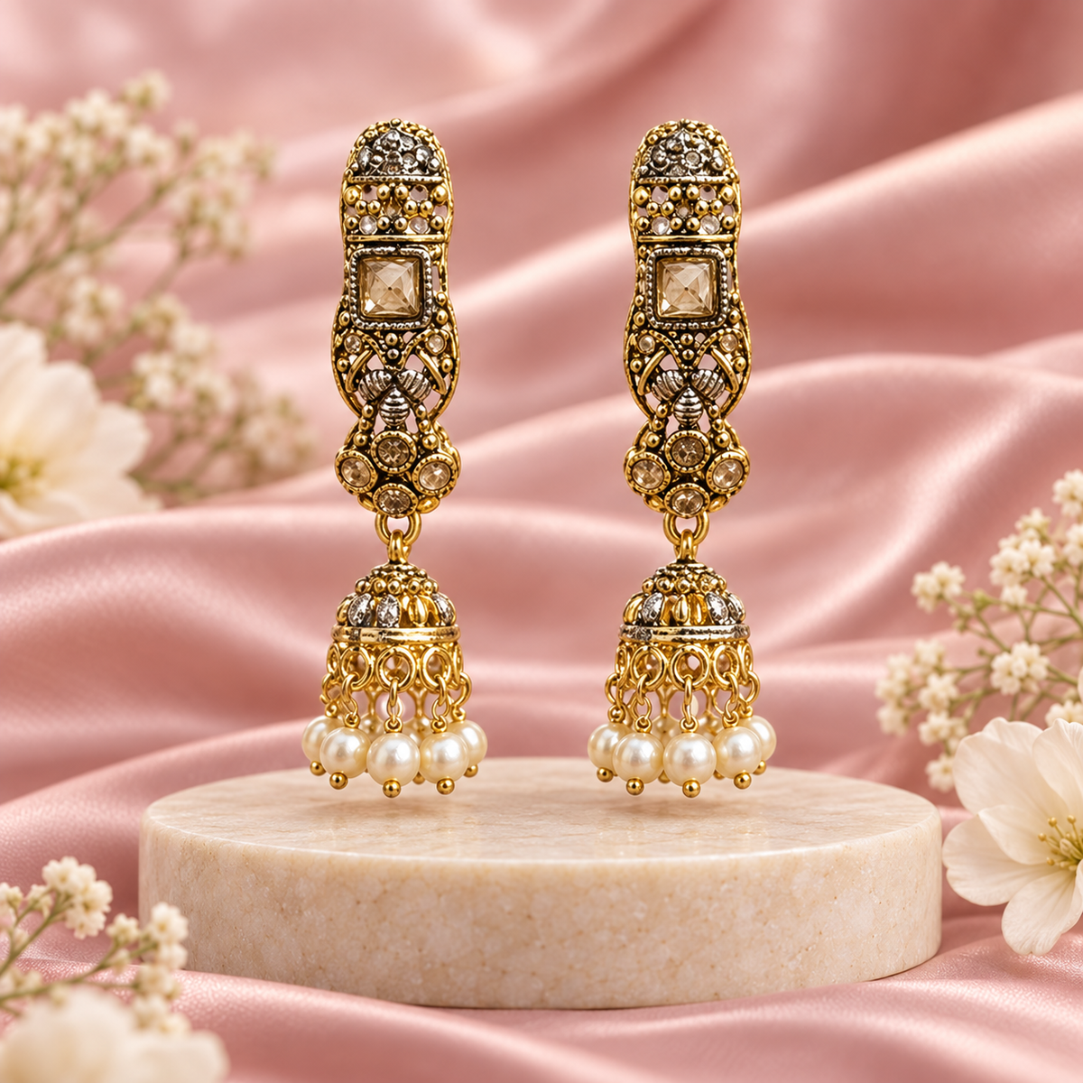 Noor Pearl Jhumkas